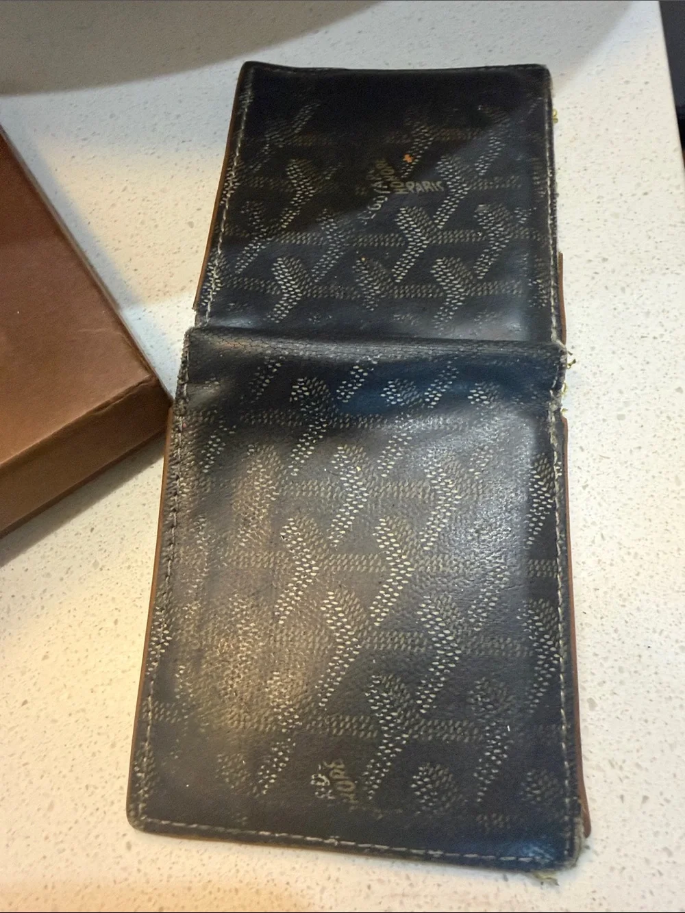 Goyard Black and Tan Canvas Bi-Fold Card Holder